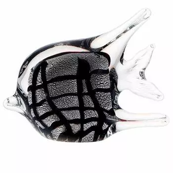 Фигурка Art Glass Серебряная рыбка 12x9см
