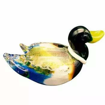 Фигурка Art Glass Утка жемчужная 12x7x9,5 см