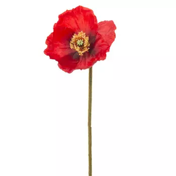 Искусственные цветы Silk-ka Мак 69см, красный