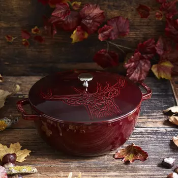 Кокот "Олень", 26 см, гранат