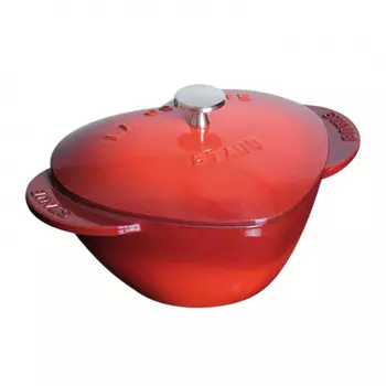 Кокот в форме сердца Staub 20см, вишневый