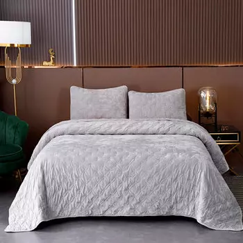 Комплект декоративного текстиля Sofi de Marko Алира: покрывало 160х220 с наволочкой 50х70см, серый