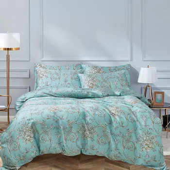 Комплект постельного белья 1,5-спальный Pappel 4 предмета, голубой