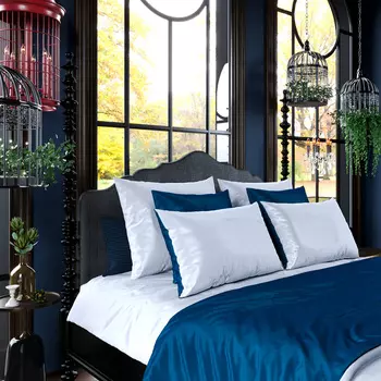 Комплект постельного белья 1,5-спальный без простыни Mollen Total Look двусторонний серо-бирюзовый