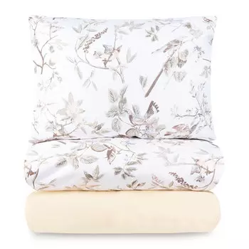 Комплект постельного белья евро Lameirinho Flannel, бежевый