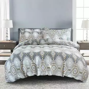 Комплект постельного белья евро Pappel Atria grey geometric