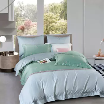 Комплект постельного белья семейный Pappel, зеленый