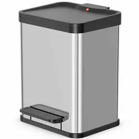Контейнер для мусора Hailo Oko uno Plus 17л, хром