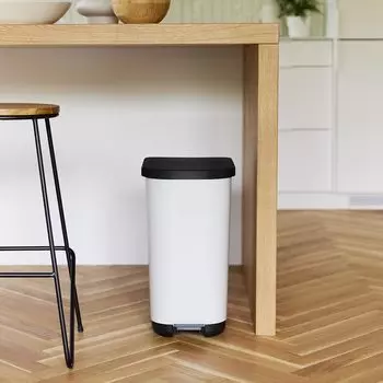 Контейнер для мусора с педалью Rotho Ribo 35л, белый