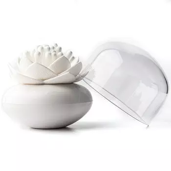 Контейнер для ватных палочек Qualy Lotus, белый