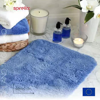 Коврик для ванной 60x90см Spirella Highland, голубой