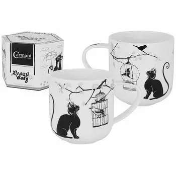 Кружка Carmani Crazy Cats. Кошка и птичка