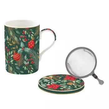 Кружка Easy Life Christmas Joy с ситечком и крышкой