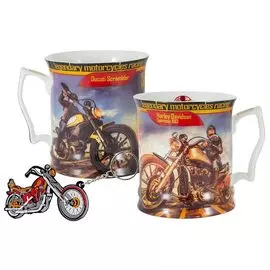 Кружка с брелоком Carmani Мотоцикл Harley-Davidson Sportster 883, девушка