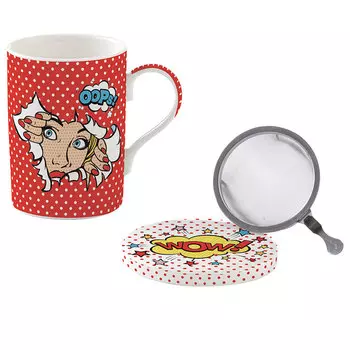 Кружка с крышкой и ситечком Easy Life Pop Art