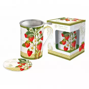 Кружка с ситом для заваривания и крышкой Easy Life Jardin Botanique Клубника 300мл