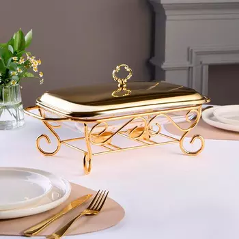 Мармит прямоугольный Agness gold 2,2л