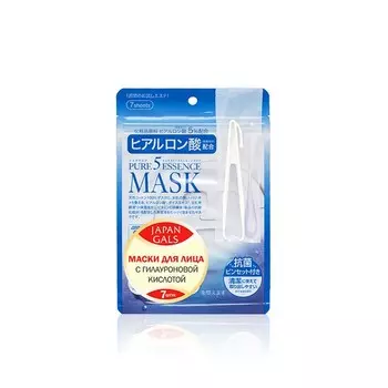 Маска для лица Japan Gals Pure 5 Essential с гиалуроновой кислотой, 7шт