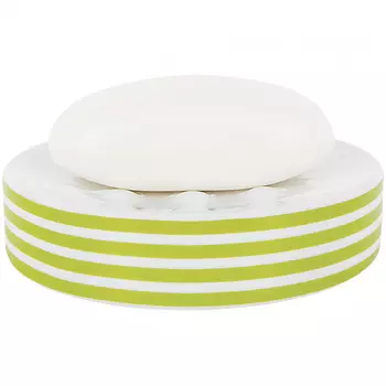 Мыльница Spirella Tube-Stripes, цвет зеленый