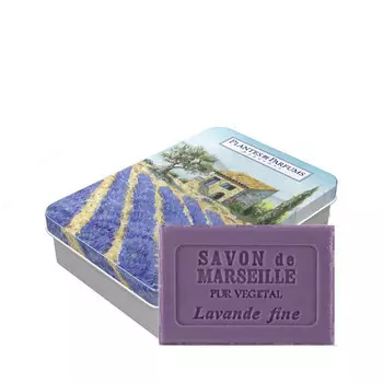 Мыло в металлической коробочке Plantes et Parfums provence Лаванда, 100гр.
