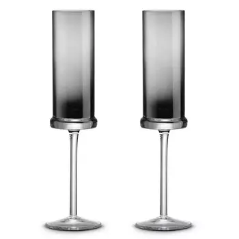 Набор бокалов для шампанского Pozzi Milano 1876 Fun Classy 2шт, дымчатый