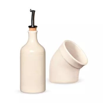 Набор: бутылка для масла и солонка Emile Henry, крем