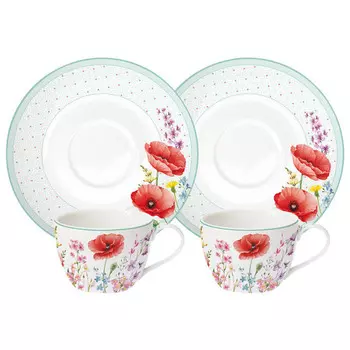 Набор чайных пар Easy Life Les Coquelicots 240мл, 2шт