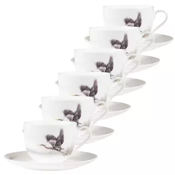 Набор чайных пар Zapel Ardea Cinerea 12 предметов на 6 персон