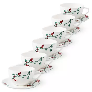 Набор чайных пар Zapel Berry 12 предметов на 6 персон