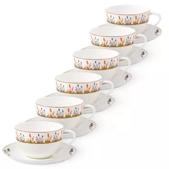 Набор чайных пар Zapel Mushroom 12 предметов на 6 персон