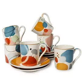 Набор чашек для эспрессо с блюдцами Easy Life Shapes