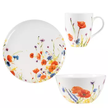 Набор для завтрака Zapel Fleurs des champs 3 предмета