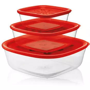 Набор из 3-х контейнеров Forme Casa красный