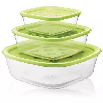 Набор из 3-х контейнеров Forme Casa зеленый