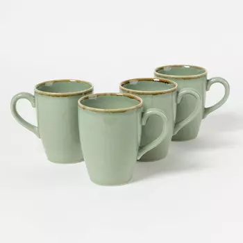 Набор кружек Kutahya Pearl 4шт, зеленый