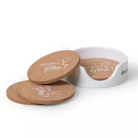 Набор пробковых подставок в фарфоровой чаше Easy Life Kitchen Elements, 4шт