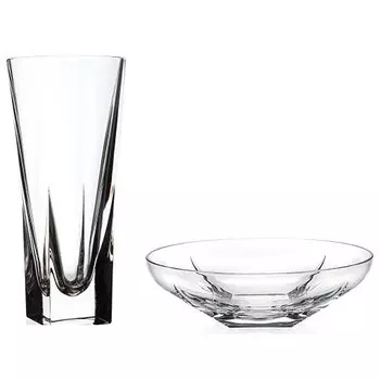 Набор RCR Cristalleria Italiana Fusion ваза 30см и блюдо 30,5см