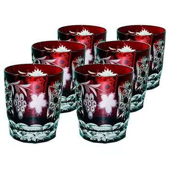 Набор стаканов низких Ajka Crystal Grape Dark Ruby, 6шт
