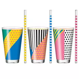 Набор стаканов с трубочками Leonardo Brera