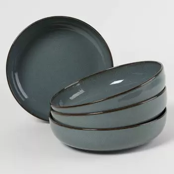 Набор тарелок глубоких Kutahya Pearl 20см 4шт, синий