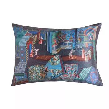 Наволочка 70x50см Mollen Пески времени Теремок в ежевично-черном