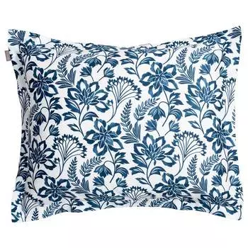 Наволочка Gant Home Flower 50x70см, цвет белый, синий