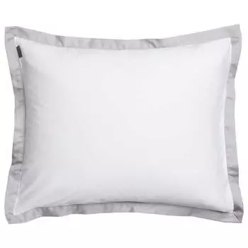 Наволочка Gant Home Sateen Border 50x70см, цвет белый, серый
