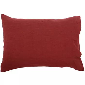 Наволочка льняная Tkano Essential 50х70см, цвет бордовый