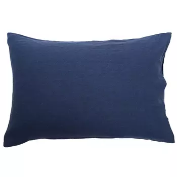 Наволочка льняная Tkano Essential 50х70см, цвет темно-синий