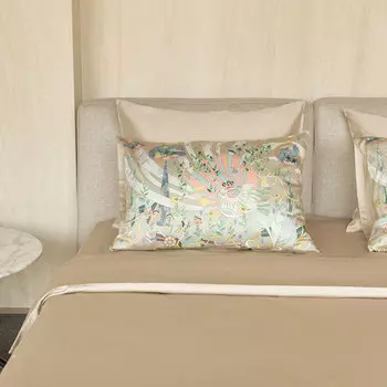 Наволочка Mollen Сказки. Алконост в песочно-бежевом, сатин