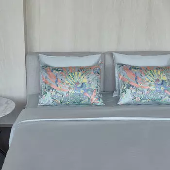 Наволочка Mollen Сказки. Алконост в светло-сером, сатин