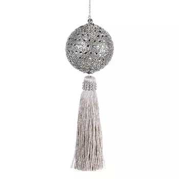 Новогоднее подвесное украшение Magic Time кисть серебряная