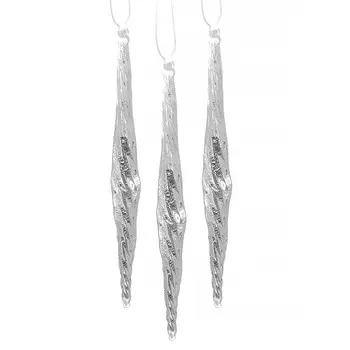 Новогоднее подвесное украшение Magic Time Сосулька, серебро