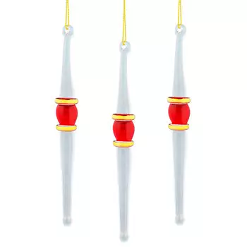 Новогоднее подвесное украшение Magic Time Сосулька, цвет красный